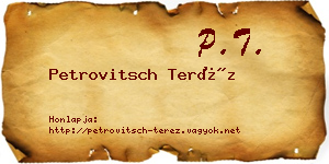 Petrovitsch Teréz névjegykártya